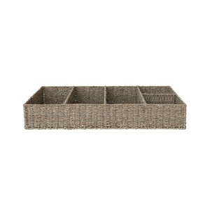 Sisu Handicraft Hand Woven Natural Seagrass <b>Storage</b> <b>Basket</b> 5 Sections Eco-Friendly Handle Modern <b>Rectangle</b> Design Multifunction - Product Image 3