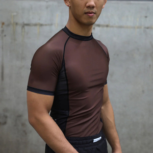 Custom Men's Rash Guard Performance Stretch Short Sleeve <b>Compression</b> <b>Shirt</b> Breathable Quick Dry Anti-Bacterial Factory Price - Product Image 5