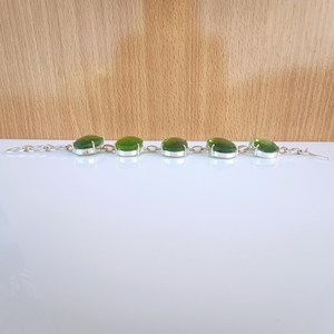 Green Peridot Bracelet Sterling <b>Silver</b> Plated Brass Handmade Gemstone Jewelry Adjustable Women <b>Men</b> Gift - Product Image 4
