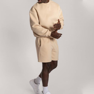 Ensemble de survêtement pour homme, short et sweat-shirt à col rond en molleton de coton, tenue d'automne, vêtements de sport décontractés, 2 en 1 réversible et léger - Product Image 6