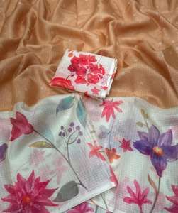 ผ้าส่าหรีคอต้าโดเรียเนื้อนุ่มยอดนิยม พร้อมเสื้อคลุมสำหรับผู้หญิง ใช้ได้ทุกโอกาส แห้งเร็ว ไม่ยับ จากอินเดีย - Product Image 4