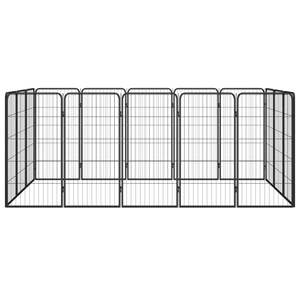 คอกสุนัขเหล็กเคลือบสีดำแบบขยายได้ ประตูและคอกสัตว์เลี้ยงที่สะดวกสบาย - Product Image 2