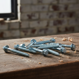 High Strength Class 4 Carbon Steel Sharp Point External Hex Head Coarse Wood Thread HRC22-32 Zinc Plated PDC Screw - Product Image 1