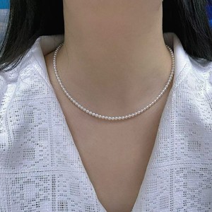 Collar de Perlas de Agua Dulce Versátil de Estilo Retro Francés de 3-4 mm, Cadena Trenzada de Múltiples Capas - Product Image 4