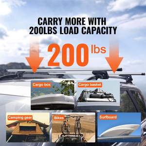 <b>Universal</b> 54\" Aluminum <b>Roof</b> <b>Rack</b> Crossbars Fit SUVs Sedans Vans Raised Side Rail Gap 200 Lbs Load Capacity Adjustable Cars - Product Image 4