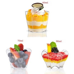 ถ้วยขนมหวานมินิรูปดอกไม้ขายดี สำหรับมูส ชีสเค้ก และคัสตาร์ด ขนาด 70 มล. เหมาะสำหรับโต๊ะของหวานงานแต่งงานและงานเฉลิมฉลอง - Product Image 2
