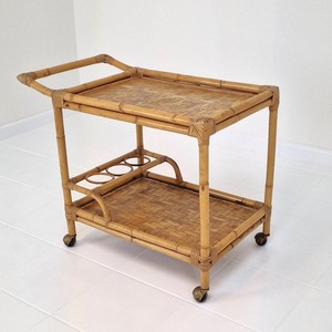 Modern decor rattan food trolley beverage trolleys factory supply multifunctional <b>drink</b> cart - Product Image 4