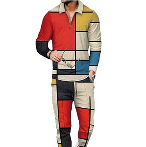 Conjunto Deportivo de 2 Piezas con Cierre de Cremallera, Sublimación Digital, Estilo Deportivo, Corte Ajustado, para Hombre - Product Image 3
