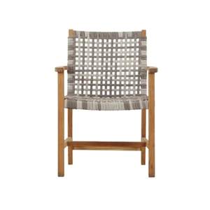 Chaise de salle à manger Wira en teck de style mid-century, fauteuil en corde tressée, siège de jardin extérieur pour hôtel et restaurant - Product Image 2