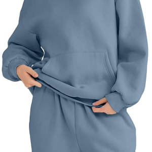 Sudadera deportiva holgada con media cremallera y orificios para los pulgares, de manga larga, para gimnasio, fitness, yoga, con capucha de forro polar para mujer - Product Image 6