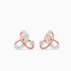 Boucles d'oreilles à clous en diamant cultivé en laboratoire de 0,324 ct, entrelacées, en or jaune, blanc et rose 9 carats - Product Image 1