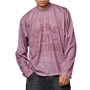Maillot de football américain respirant à manches longues et coupe oversize en maille, style streetwear décontracté en polyester, maillot Y2K - Product Image 2