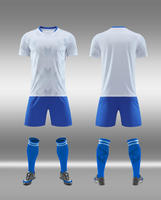 Set Jersey Sepak Bola Custom Dewasa Remaja Bahan Bernapas 100% Poliester Pakaian Olahraga untuk Latihan Tim Sepak Bola dan Seragam Pertandingan
