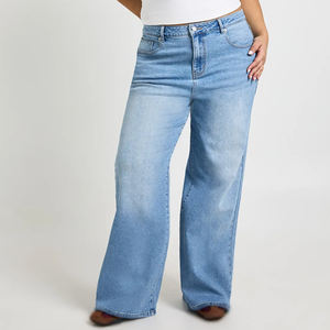 Jeans en denim pour femme, coupe droite, respirants, avec nœud sexy, écologiques, tendance, vente en gros, production en vrac, usine de vêtements - Product Image 2