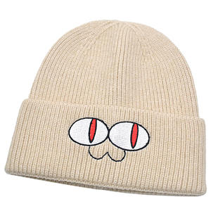 Bonnet d'hiver chaud avec visière, double tricot, bordure respirante, personnalisable, vente en gros à bas prix - Product Image 4