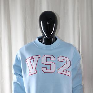 Sweat-shirt à col montant VS 2 SKY BLUE 100% coton BLANC avec broderie appliquée, col large, URBAN PRODUCTIONS - Product Image 2