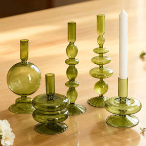 Bắc Âu Glass Taper <span class=keywords><strong>Candle</strong></span> Holders Phòng Trang Trí Nội Thất Khách Lãng Mạn Nến Chủ Đám Cưới Sinh Nhật Bữa Ăn Tối Trang Trí - Product Image 2