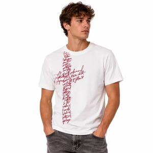 Camiseta de algodón y poliéster de 230 g, holgada, transpirable, con cuello redondo, ligera, con estampado subcultural, estilo rebelde juvenil, no convencional - Product Image 4
