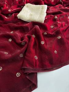 Space Satin Bits Sequence Full Worked <b>Saree</b> With Running Blouse Piece Partywear Glitz Glamour Ethnic Wear Sarees <b>For</b> <b>Women</b> - Product Image 4