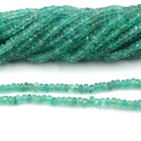 Perles d'émeraude zambienne de qualité supérieure, facettées, forme rondelle, pour la création de bijoux, collier de 16 pouces, 3-5 mm