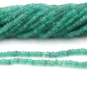 Cuentas de Esmeralda Zambiana Natural de Primera Calidad, Forma de Rondelle Facetada, para Joyería, Hilo de 16 Pulgadas para la Elaboración de Collares, 3-5 mm - Product Image 3