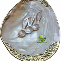 Assiette en nacre, idéale pour les aliments et le petit-déjeuner, plateau artisanal en coquillage, vaisselle haut de gamme, décoration d'intérieur, cadeau du Vietnam