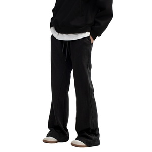 กางเกงขาบานผ้าฝ้าย100% สำหรับผู้ชายกางเกงวอร์มขาบานลำลองมีกระเป๋าวิ่งกางเกงซักผ้าใบน้ำหนักเบา - Product Image 2