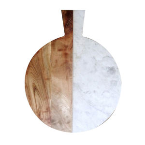 Planche à découper en marbre et bois d'acacia de designer, avec poignée lisse, planche de service et de découpe de cuisine haut de gamme, 17x11 pouces, compatible lave-vaisselle - Product Image 4