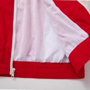 Veste de survêtement universitaire personnalisée Psi Gamma Rho rouge et blanche, légère, à capuche, imperméable, coupe-vent, entièrement zippée, imprimée - Product Image 4