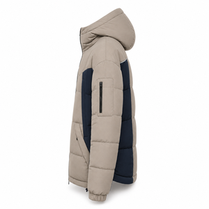 Wholesale Winter Puffer <b>Jacket</b> Designer Color Block Style Thick Insulation Custom Embroidery Durable Polyester Outerwear Design - Product Image 2