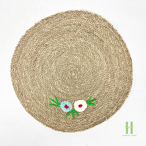 Rustic Boho Style Seagrass Woven Placemat <b>Round</b> Handcrafted Straw Table <b>Mat</b> for Wedding and Home Decor Customization - Product Image 2