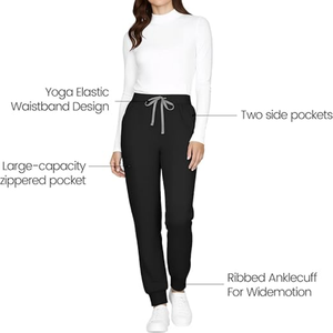 Women Casual Scrub Jogger Pants Breathable Yoga Waistband Soft <b>Stretch</b> Medical Scrubs with 3 Pockets - Product Image 3