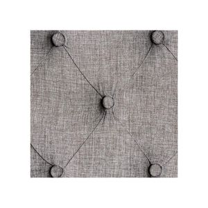 Classica Panca in Tessuto di Lino Grigio Chiaro con Bottoni, Sedia in Legno Massello con Seduta Imbottita, Arredamento Rustico per Sala da Pranzo e Colazione - Product Image 5