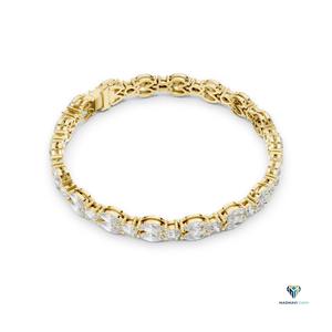 9.02 CT Yellow <b>Gold</b> Marquise and Pear Lab Grown Diamond Bracelet in 14K <b>Solid</b> <b>Gold</b> - Product Image 2