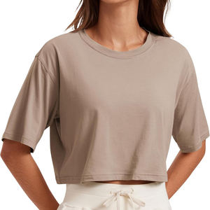 Camisetas Cortas Deportivas de Manga Corta para Mujer, Cuello Redondo, Yoga, Gimnasio, Atlético, Ajustadas, Camisetas de Verano a la Moda para Mujer 2026 - Product Image 1