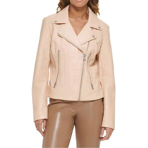 Vestes en cuir pour femmes sur mesure, automne/hiver, taille personnalisée, couleur unie, 100% cuir véritable avec doublure en coton, vestes d'hiver - Product Image 4