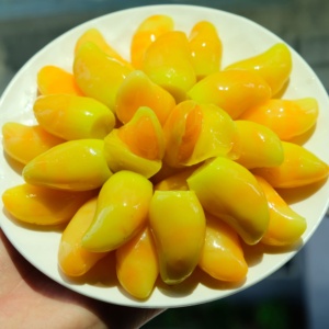 3D Peeled Green Mango Gummy <b>Candy</b> With Melted Filling Made From Natural Fresh Fruits Sugar Flavours for All Ages - Product Image 3