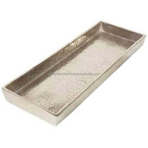 Plato Redondo Plateado con Borde Festoneado, Orgánico, con Diseño Martillado y Relieve Profundo, para Frutas y Charcutería, Ideal para Catering de Eventos de Lujo - Product Image 6