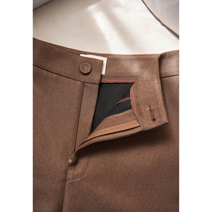 Vietnam Women's <b>Smart</b> Casual Office Brown High Waist Tailored Bermuda Shorts Plain Dyed Anti-Wrinkle Custom Design EVAN - Product Image 6