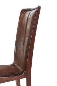 Chaise de salle à manger classique NAM HAI à dossier incurvé, rembourrée, avec pieds en bois d'acajou, vente en gros - Product Image 4