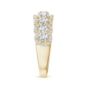 Bague de fiançailles et de mariage tendance en or jaune 14 carats, ornementée de diamants de laboratoire taille marquise de 2,50 carats, clarté VS1, couleur F, certifiée IGI, style pavé - Product Image 2
