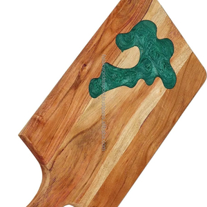 Planche à découper en bois de noyer avec manche en bambou de qualité en résine bleue pour couper la résine et le bois d'acacia BY FWE - Product Image 1
