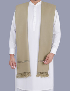 Men's Solid Color Wool Shawl Long Winter Wear with Fringe Details Durable Lightweight Traditional Style Daily Life Use - Product Image 2