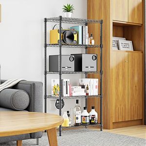 Scaffale di Stoccaggio a 5 Ripiani, Capacità 1250 Libbre, Organizzatore in Acciaio con Rastrelliera a Filo per Casa, Cucina, Ufficio o Garage - Unità di Scaffalatura Multiuso - Product Image 4