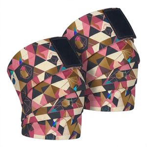 Elastic Gym Support Straps for Squats Powerlifting Custom <b>Pink</b> Beige Striped Weightlifting Knee <b>Wraps</b> Professional Protection - Product Image 2