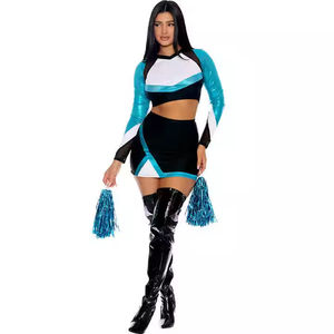 Tenue de cheerleading pour adultes, légère et respirante, pour équipe de performance, haut et jupe en polyester, vêtements de sport confortables - Product Image 3