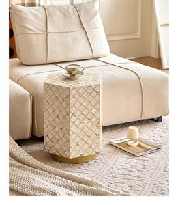 Mesa con Incrustaciones de Hueso de ILAHI, Diseño Moderno con Detalles de Ágata, Almacenamiento Portátil, Muebles para el Hogar - Product Image 2