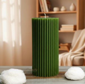 Vela Acanalada de Cera de Soja Ecológica Hecha a Mano para Decoración del Hogar, Bodas y Eventos Festivos de Diwali - Product Image 1