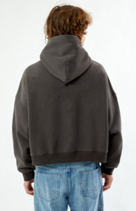 New Unisex Oversized Crop Hoodie Men's Cotton Woven Solid Color Casual Autumn Waterproof Pocket Acid Wash Regular Custom Logo - Product Image 3
