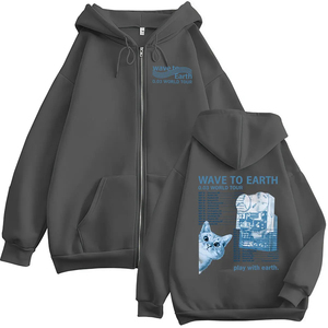 Sweat-shirt à capuche zippé brodé pour homme, 100 % coton French Terry, décontracté, pour l'hiver, coupe classique, manches longues, respirant - Product Image 2